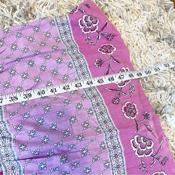 NWOT LOFT | Border Ruffle Midi Pocket Dress with a floral pattern pink/lilac 10 - Picture 10 of 10